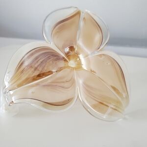 Vintage Murano Glass Flower Lily Italian Blown Glass